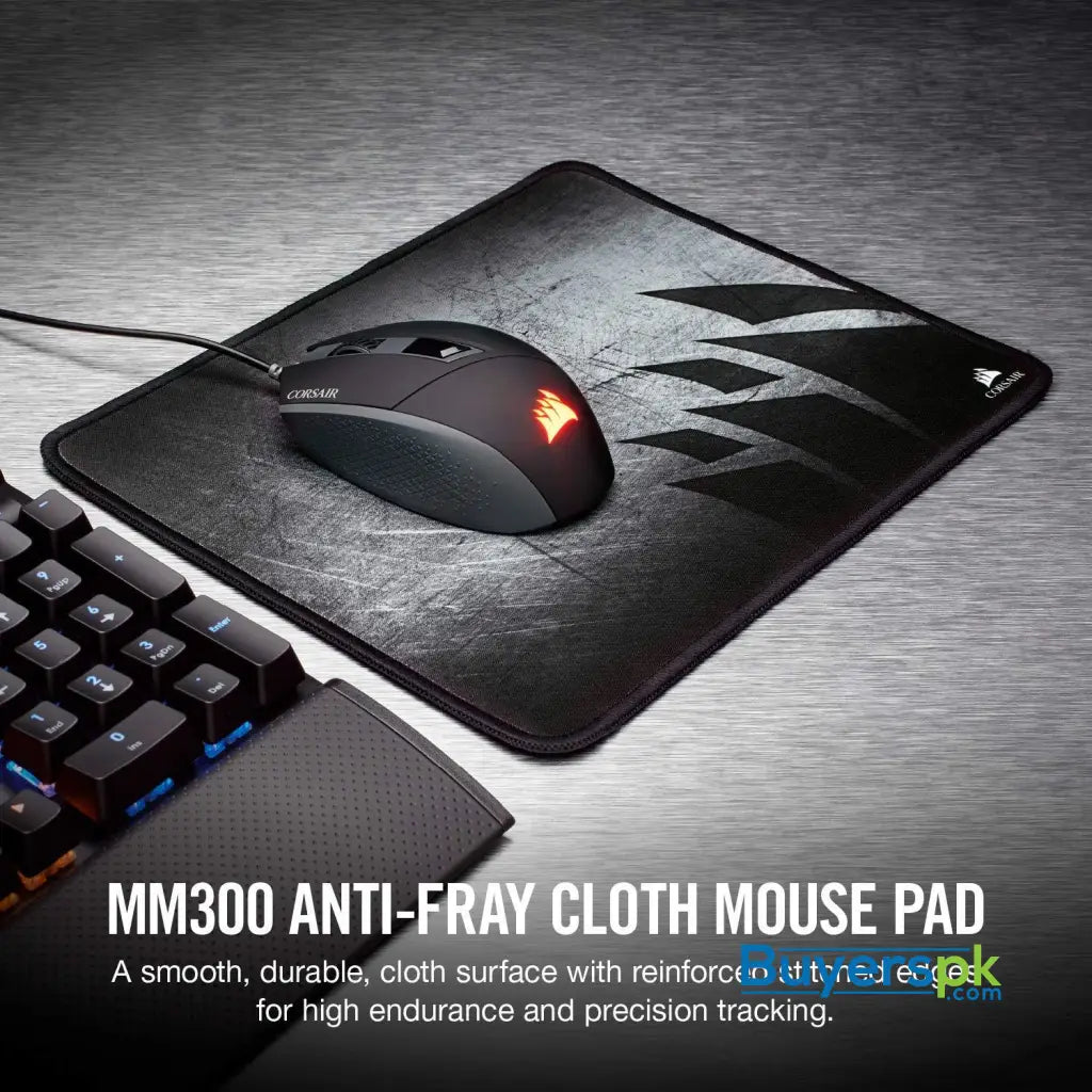 CORSAIR MM300 - Anti-Fray Cloth Gaming Mouse Pad - High-Performance Mouse Pad Optimized for Gaming Sensors - Designed for Maximum Control - CORSAIR MM300 - Anti-Fray Cloth Gaming Mouse Pad - High-Performance Mouse Pad Optimized for Gaming Sensors - Designed for Maximum Control -